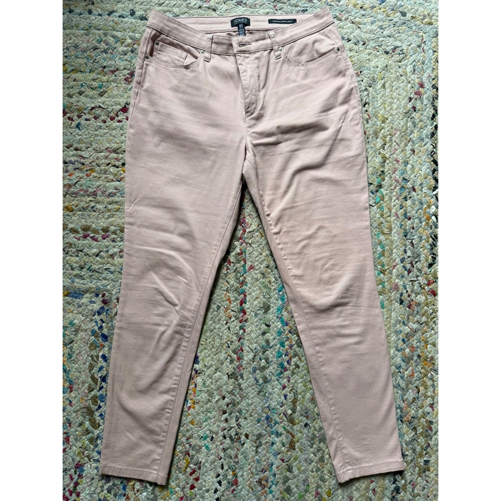 Jones New York Madison Skinny Ankle Pants Womens 12 Pink Dusty Rose Cotton Blend